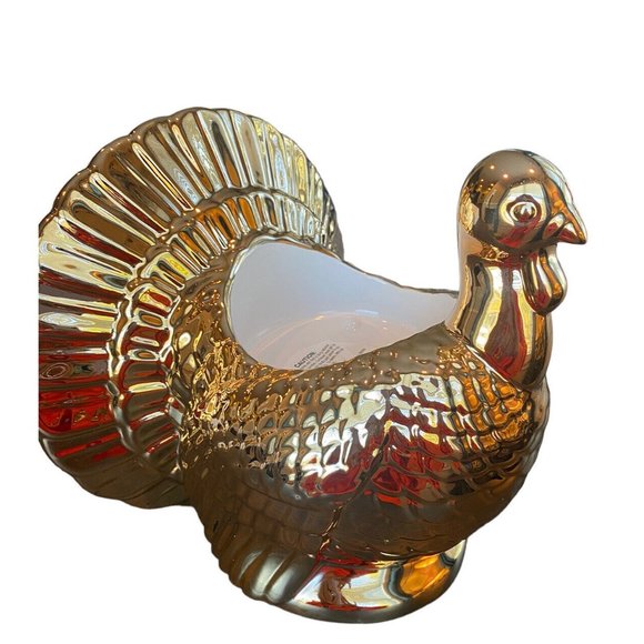 New 2021 Bath & Body Works GOLD TURKEY Candle Pedestal Holder